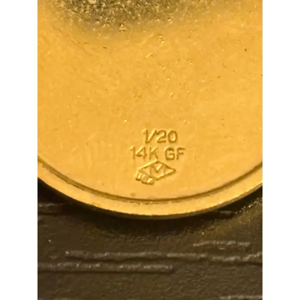 Vintage 1/20 14K Gold Filled St Christopher Medal 1”
